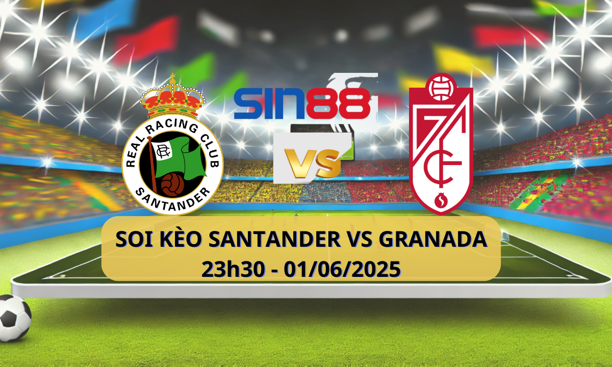 Áp phích trận đấu bóng đá Racing Santander và Granada, sử dụng làm nền cho banner giải đấu Valorant.